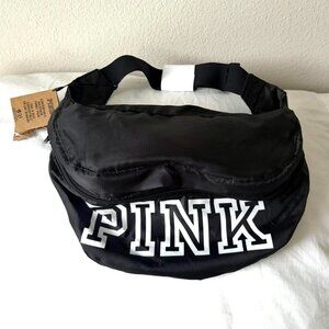 PINK Victoria's Secret NWT Black Packable Backpack Fanny Pack Bag